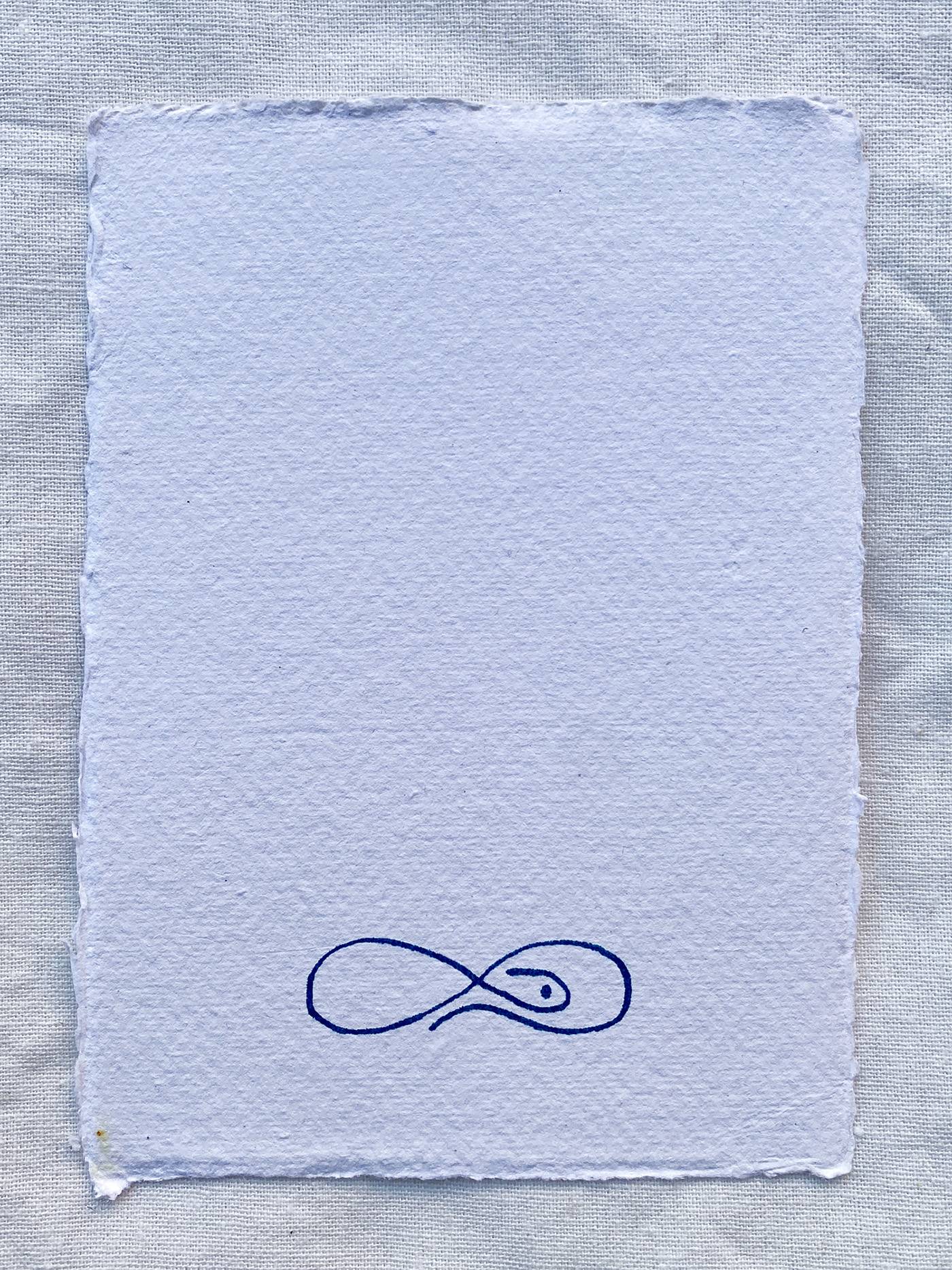 blue snake post card