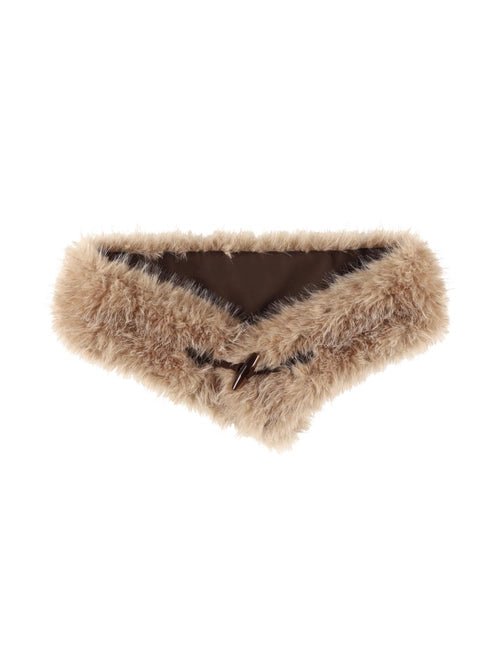 TOGGLE FUR BELT (BEIGE)