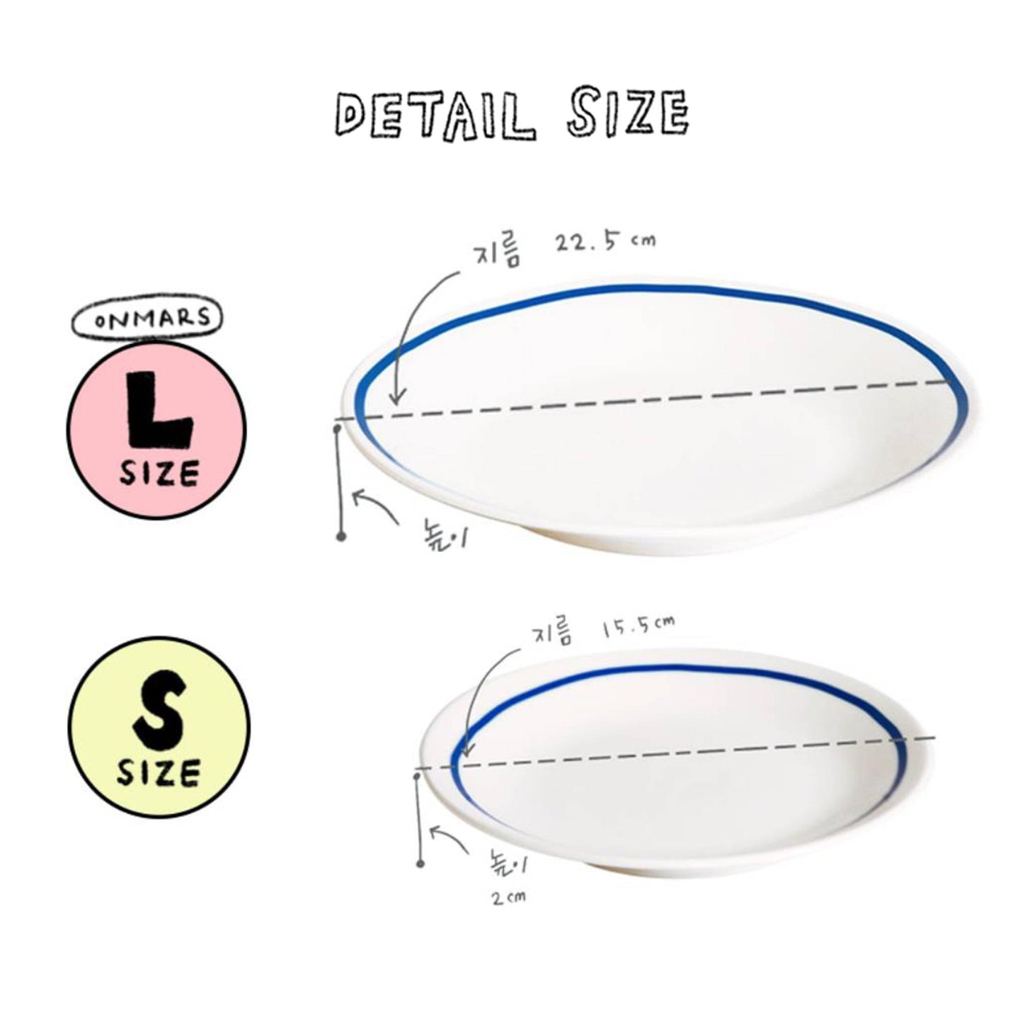 Blue line plate (2 sizes)