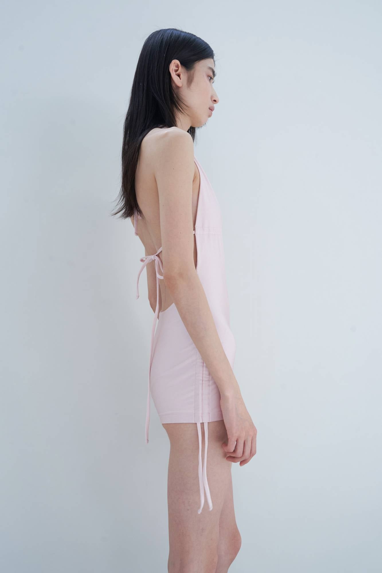 Deep V Cut Romper Swimsuit_Pearl Baby Pink - Dohyo 도효 - CAVA LIFE