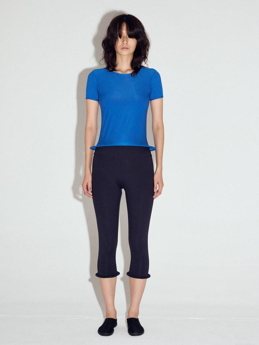 Wired hem basic top in Blue