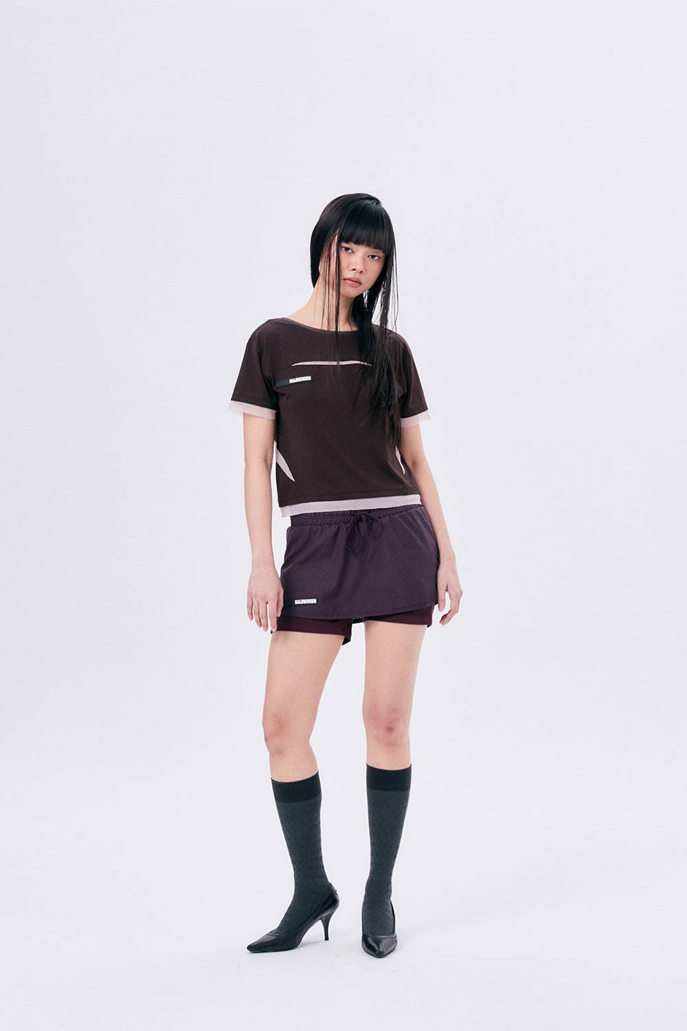 MICRO MESH SKIRT PANTS / PURPLE - HALOMINIUM  할로미늄 - CAVA LIFE