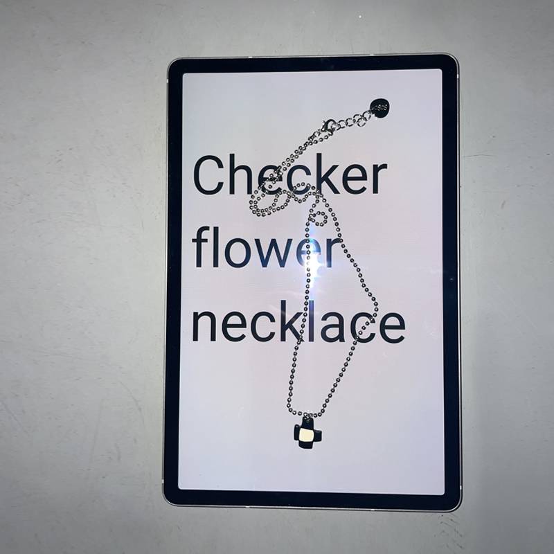 checker flower necklace - ZERO EIGHT ZERO EIGHT 제로에잇제로에잇 - CAVA LIFE