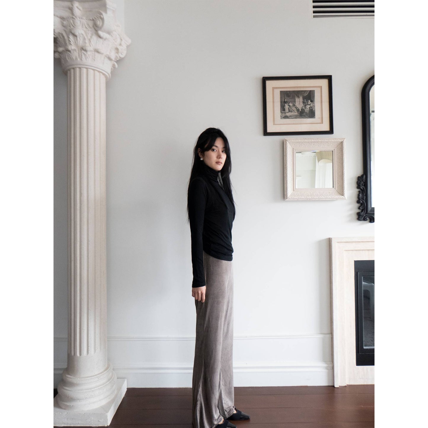 Modern Silk Pants - Taupe - PersonalLanguage 퍼스널랭귀지 - CAVA LIFE