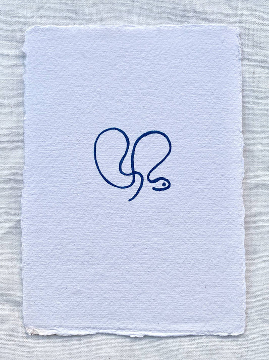 blue snake post card