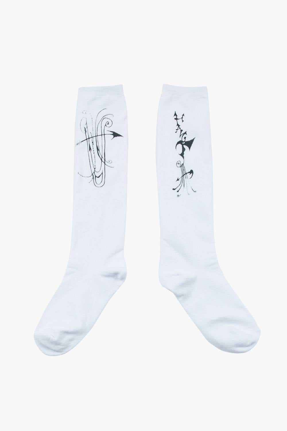 HLMN & HARP KNEE SOCKS / WHITE