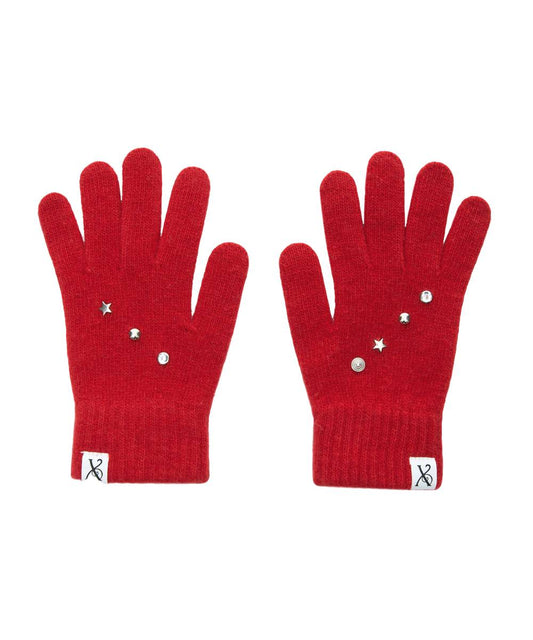 EDDY STUD GLOVES_RED