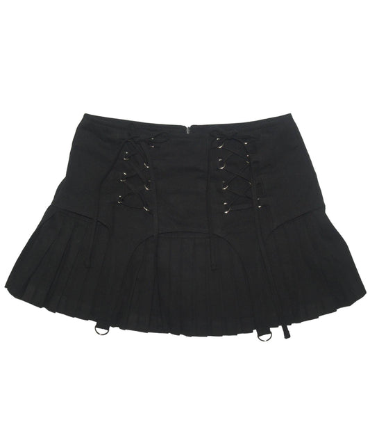 Corset Pleated Low Skirt BLACK