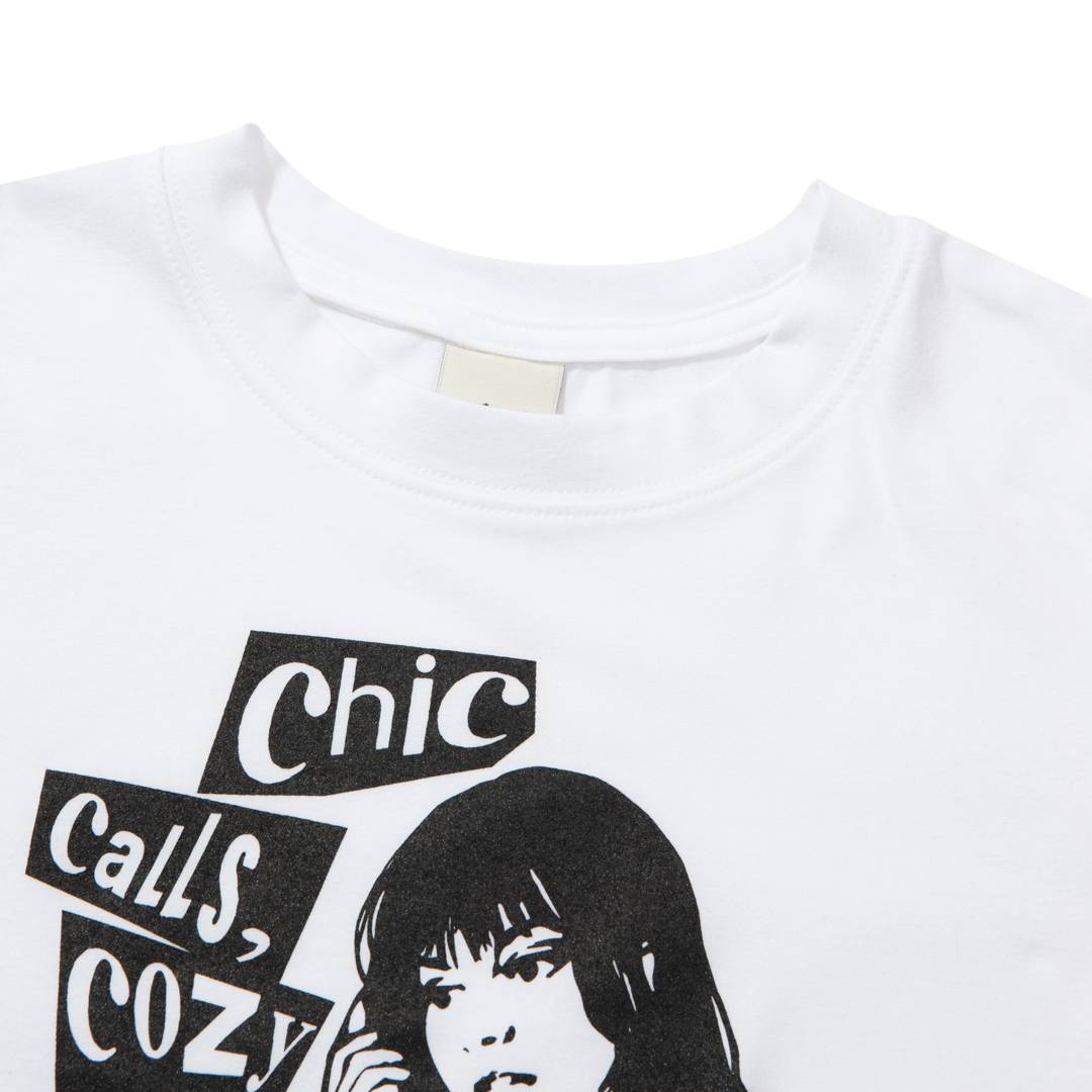 COZY CAT CROP T-SHIRT (WHITE) - KRUCHI 크루치 - CAVA LIFE