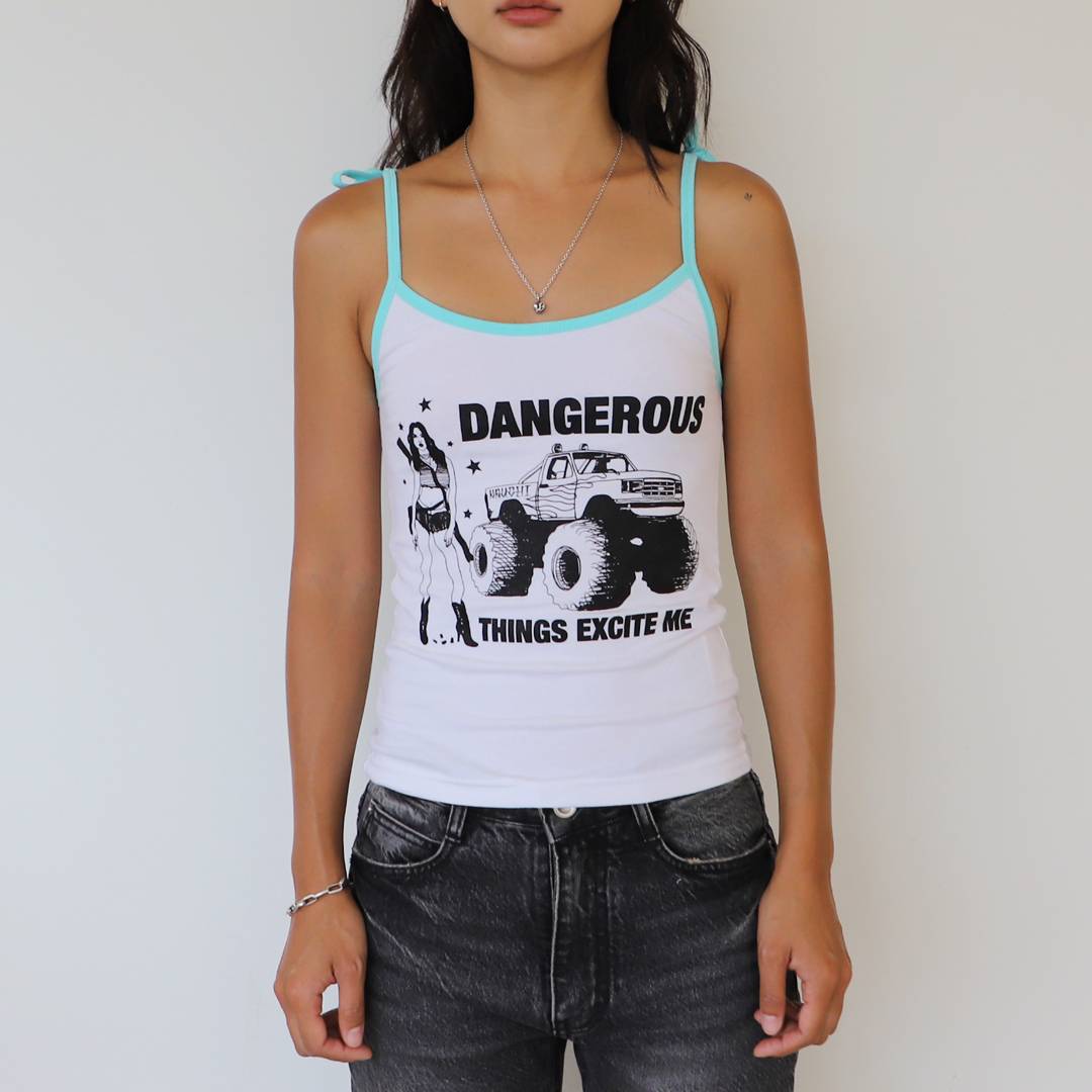 DANGEROUS CROP SLEEVELESS (WHITE MINT)