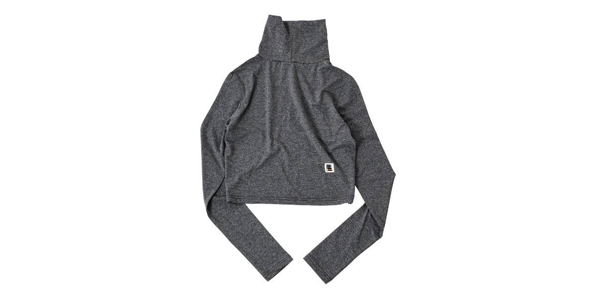 HEART BAND CROP POLONECK (GREY)