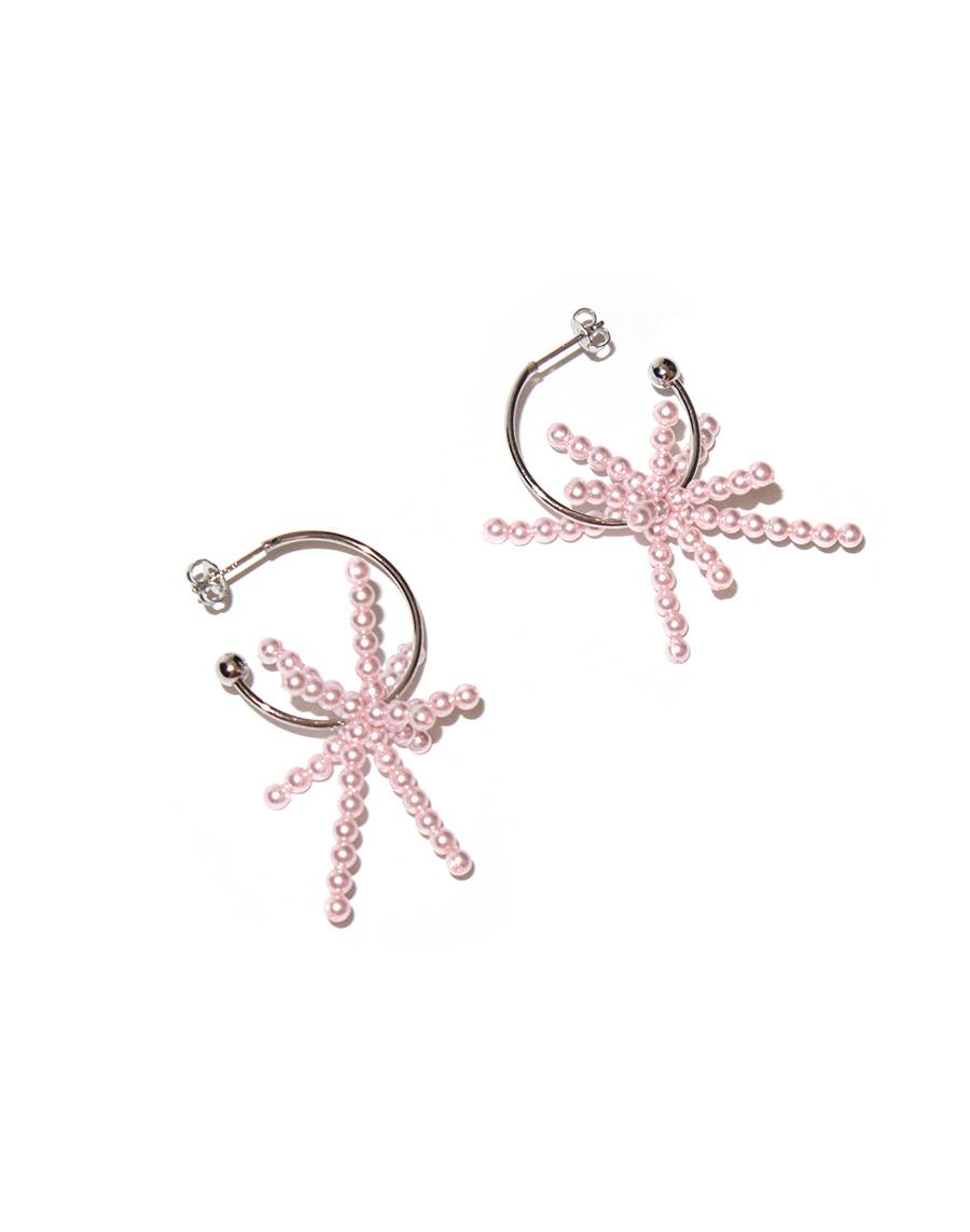 Signature pale pink motif Earrings(mini)│시그니처 페일 핑크 모티브 귀걸이(미니) - Pauline Louise 폴린루이즈 - CAVA LIFE