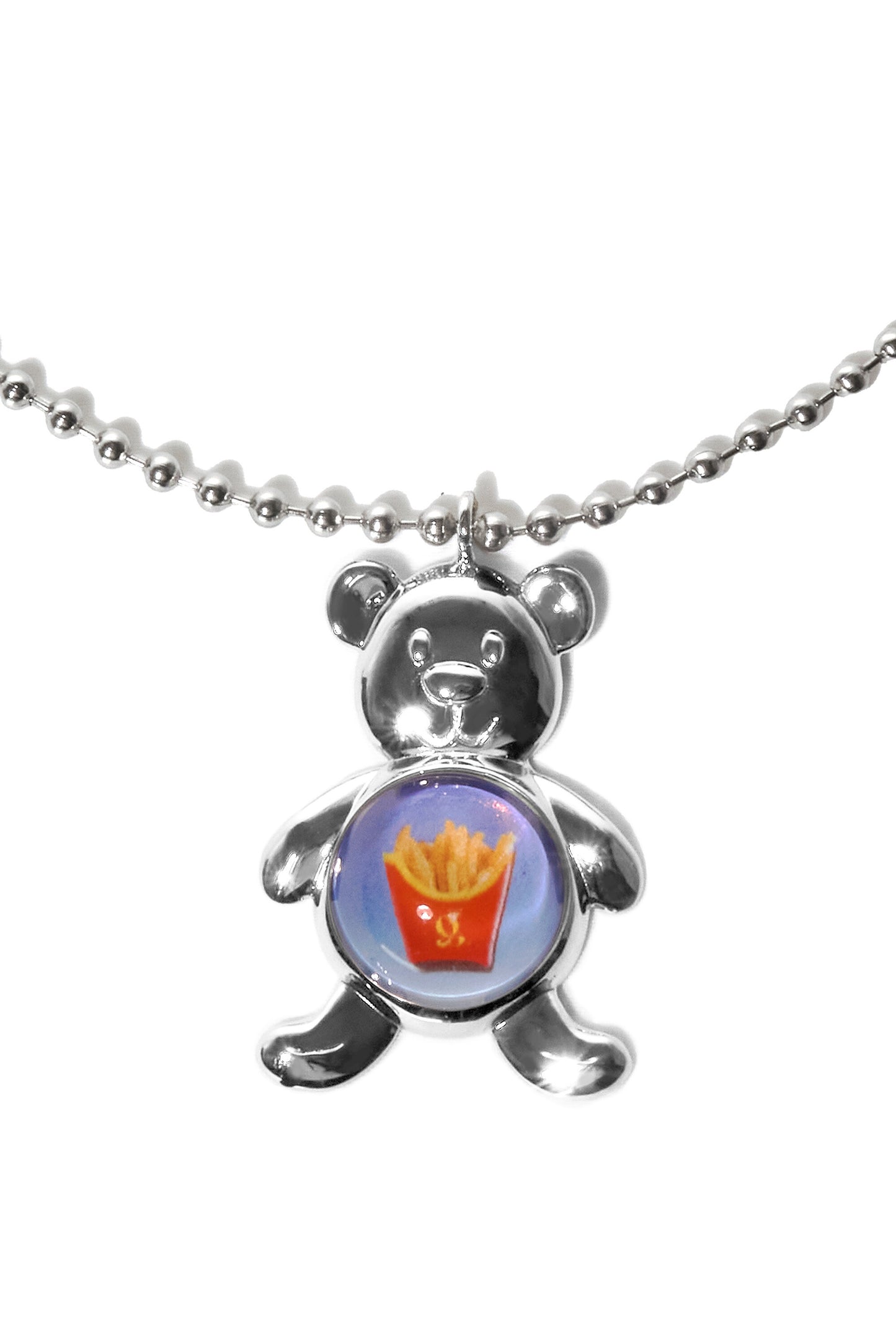 TEDDY ATE FRIES YESTERDAY NECKLACE - HUGGINGOAT 허깅고트 - CAVA LIFE